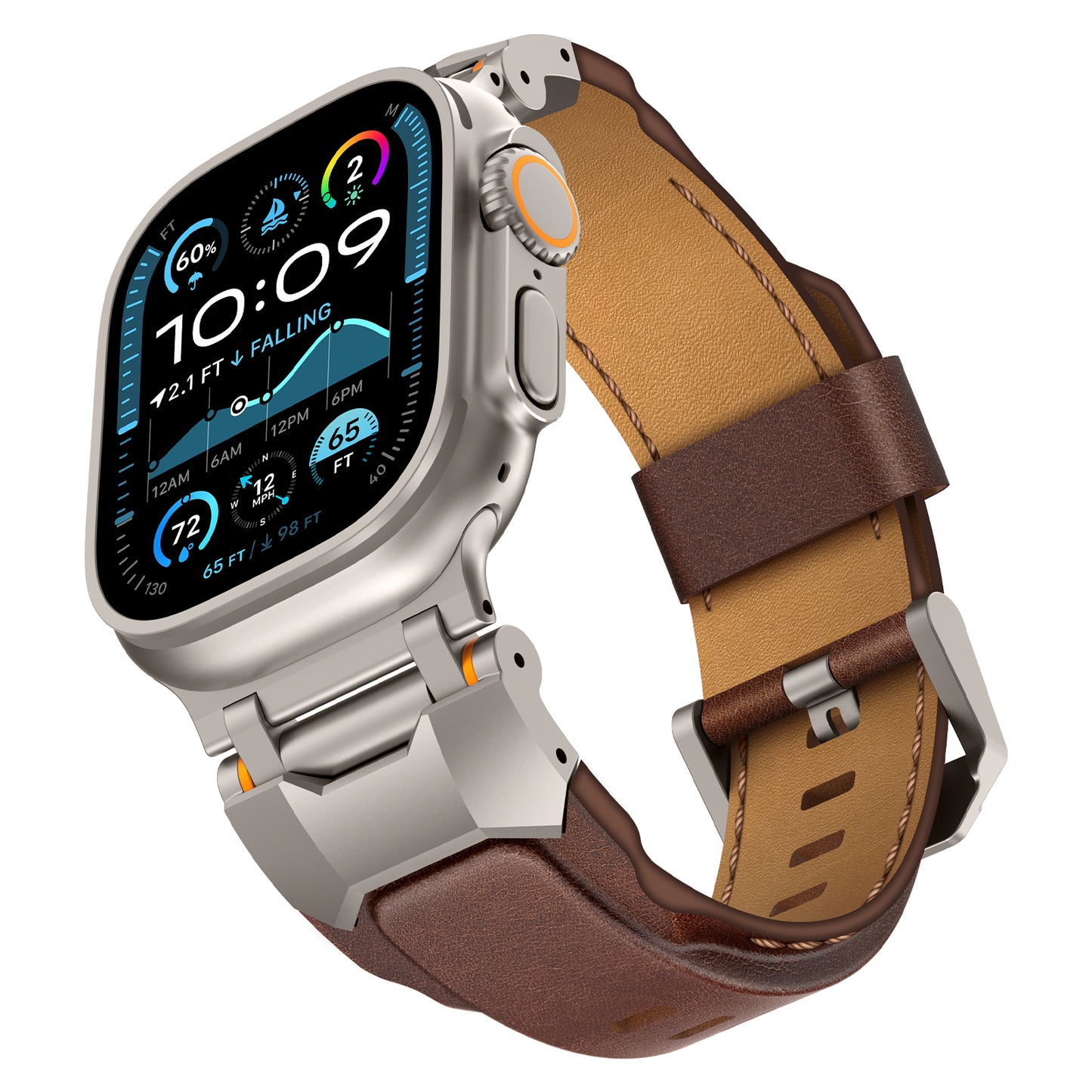 Premium Top Layer Cowhide Smartwatch Strap - Handmade Vintage Leather Band