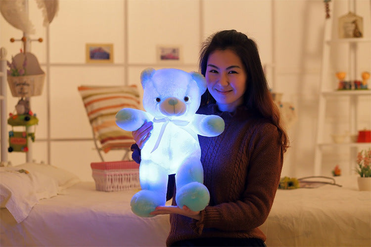 LED Light-Up Teddy Bear - Color-Changing Plush Toy with 7 Glowing Colors