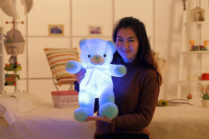 LED Light-Up Teddy Bear - Color-Changing Plush Toy with 7 Glowing Colors