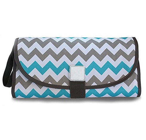 Portable Waterproof Diaper Changing Pad with Toy Links - Foldable Mat