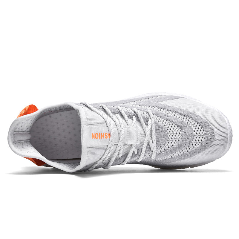 Men's Flying Weave Mesh Sneakers | Breathable & Lightweight | EVA Insole | Sizes 39–44 | Black, White