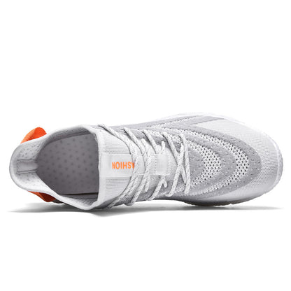 Men's Flying Weave Mesh Sneakers | Breathable & Lightweight | EVA Insole | Sizes 39–44 | Black, White