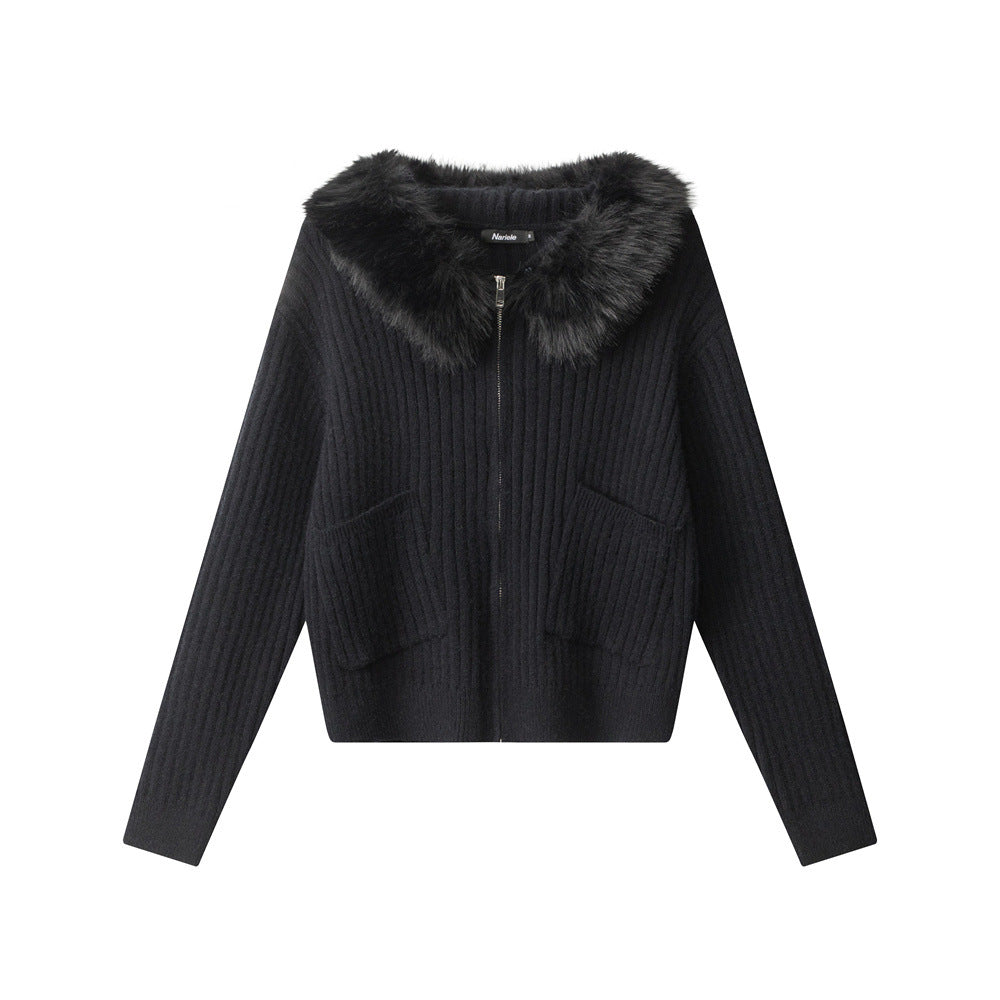 Women's Hooded Knit Sweater Cardigan - Slim Fit Button-Up Sweater