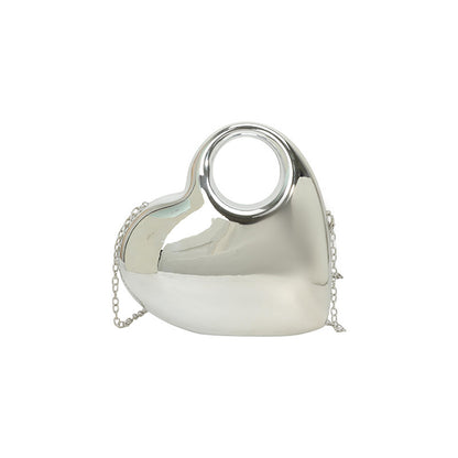 Heart-Shaped Acrylic Evening Bag - Structured Crossbody Handbag