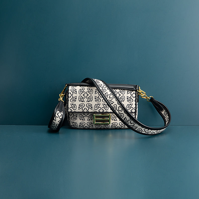 Summer Cowhide Leather Shoulder Bag - Versatile Crossbody Handbag with Magnetic Closure