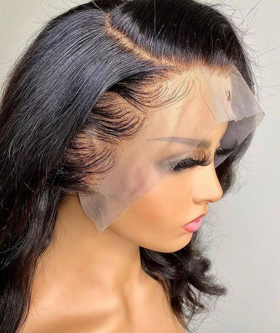 13x4 Body Wave Lace Front Wig - Human Hair with Pre-Plucked Hairline & Bleached Knots