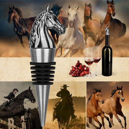 Horse Head Wine Bottle Stopper - Zinc Alloy Decorative Stopper