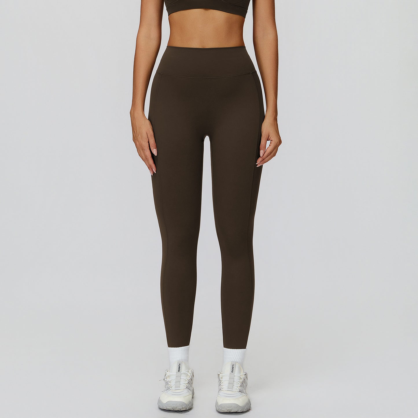 Brushed High-Waist Yoga Pants - Tight Sports Leggings