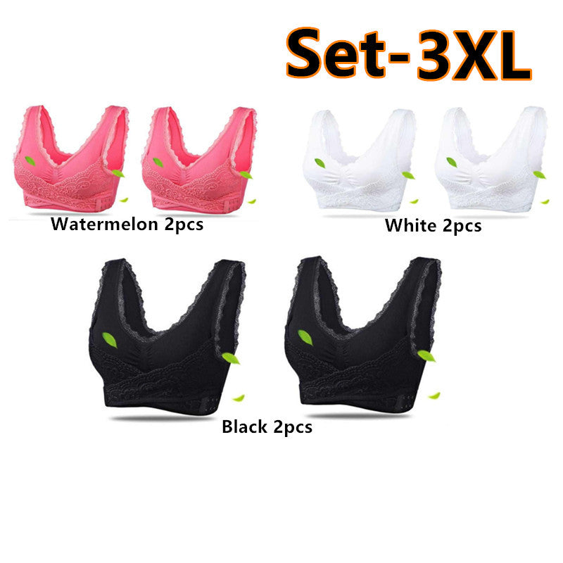 Wireless Sports Bra Set - 6-Piece Full Cup Fitness Bra Collection