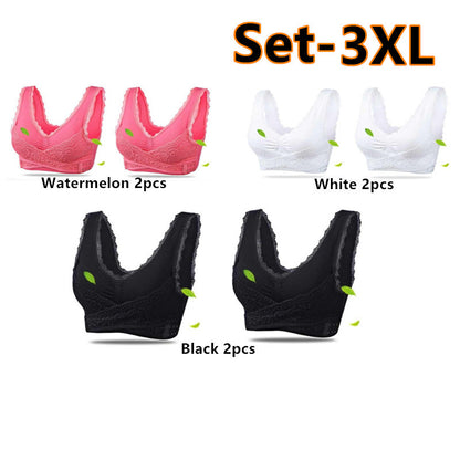 Wireless Sports Bra Set - 6-Piece Full Cup Fitness Bra Collection