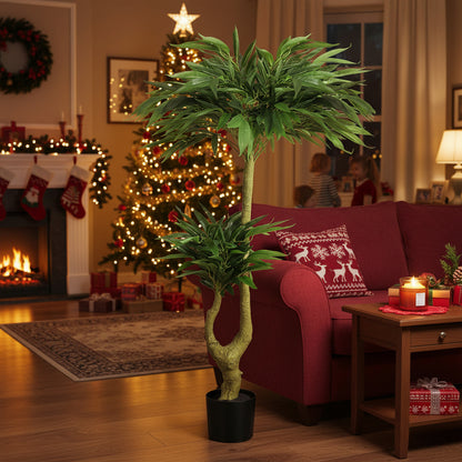 5FT Artificial Willow Tree with Natural Foliage in Black Pot - Maintenance-Free Indoor Plant for Home Office Decor