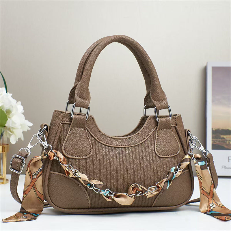 Braided Chain Crossbody Handbag - Luxury Handmade Women's Shoulder Bag