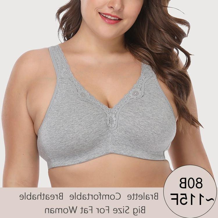 Women's Plus Size Underwired Bra - Triangle Cup Support Bralette in Grey