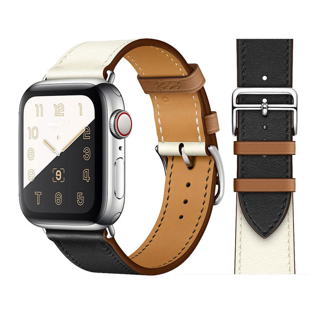 Genuine Leather Apple Watch Band - Premium Cowhide Strap with Stainless Steel Pin Buckle