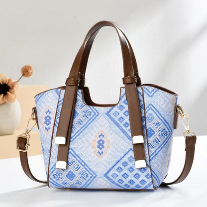 Luxury Monogram Boston Pillow Bag - Jacquard Embroidery Crossbody Handbag