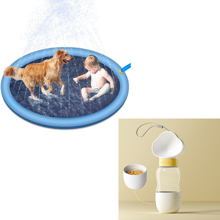 Inflatable Splash Pad for Kids and Pets - 150cm PVC Water Play Mat