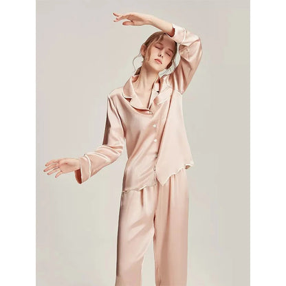Women's Mulberry Silk Pajama Set - Long Sleeve Two-Piece Sleepwear