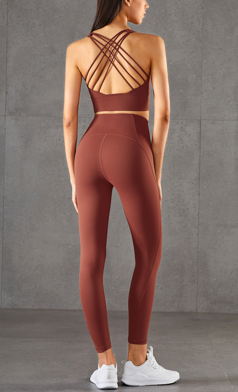 Cross-Back Sports Bra - Full Cup Wireless Athletic Top