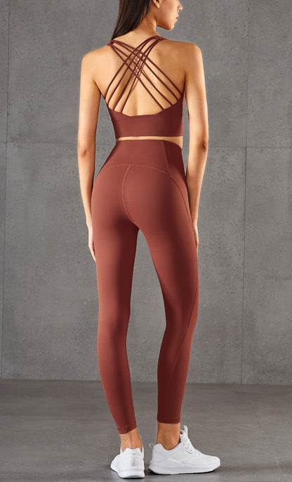 Cross-Back Sports Bra - Full Cup Wireless Athletic Top