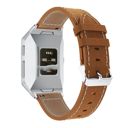 Genuine Leather Fitbit Ionic Band - White Stitching Detail