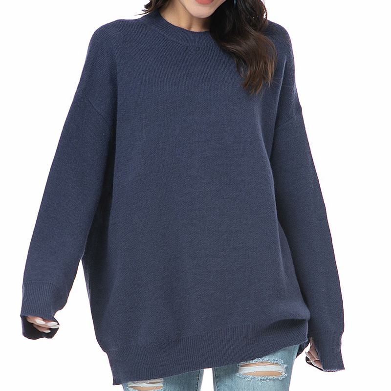 Women's Cozy Knit Pullover Sweater - Soft Ribbed Long Sleeve Top