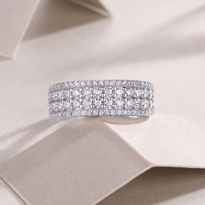 Moissanite Wedding Ring Set - S925 Silver Platinum-Plated Couple Rings