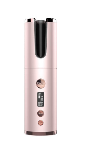 Wireless Rechargeable Automatic Rotating Curling Iron - Portable USB Hair Curler