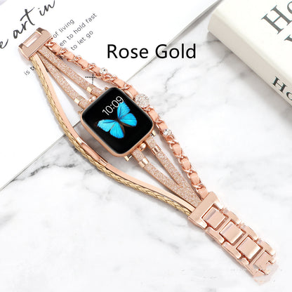Life Tree Jewelry Leather Woven Watch Strap - Compatible with Apple Watch 38-45mm