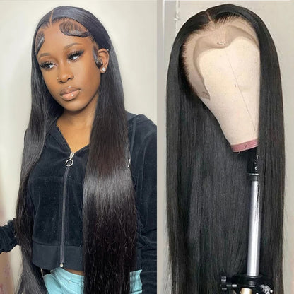 Real Human Hair Wig Lace Hair Set - 9A Quality Straight Hair European American Lace Front Wig