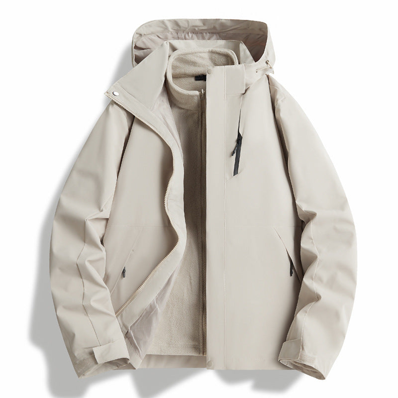 Three-in-One Fleece-Lined Thick Coat for Couples