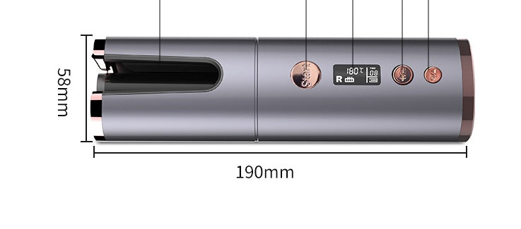 Wireless Rechargeable Automatic Rotating Curling Iron - Portable USB Hair Curler