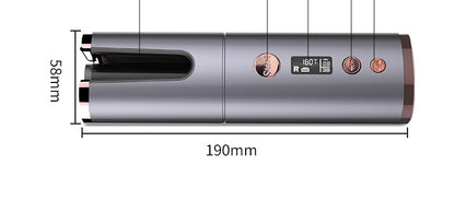 Wireless Rechargeable Automatic Rotating Curling Iron - Portable USB Hair Curler