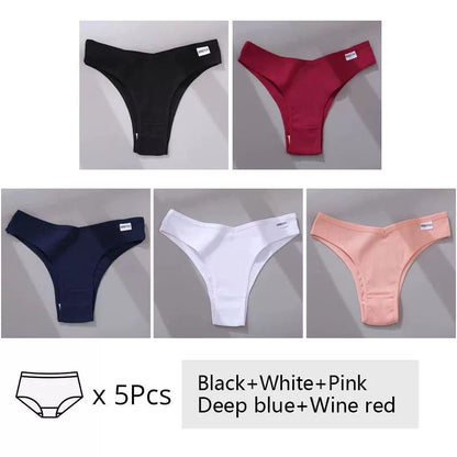Women's Cotton Underwear 5-Piece Set - Mid-Rise Comfort Panties M-XL