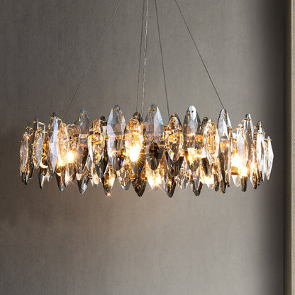 Modern Crystal Chandelier - K9 Crystal Ceiling Light with Three-Color Lighting