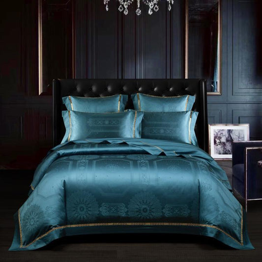 European Jacquard Satin Bedding Set - Four-Piece Pure Cotton Collection