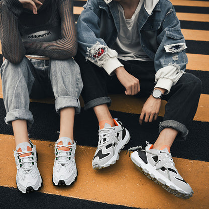 Platform Sports Running Shoes | Multi-Material Splicing Upper | PU Sole | Unisex Sizes 36–44