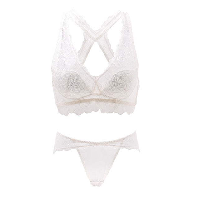 Lace Bra & Panty Set - 3/4 Cup Underwire Support Set