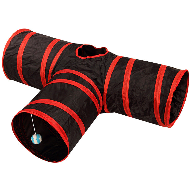 Foldable Pet Tunnel - Multi-Channel Cat Dog Tent for Indoor Play (2-5 Way)