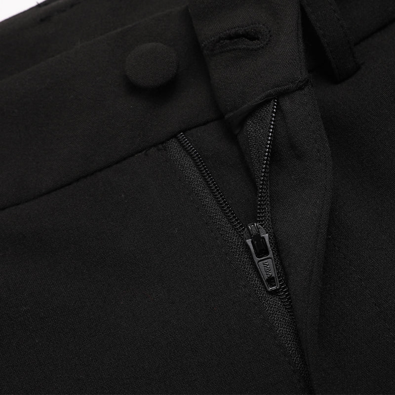 Nine-Point Casual Pants with Tassels and Chain Detail