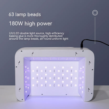UV Nail Lamp - 180W Hand Pillow Manicure Machine with 63 LED Beads