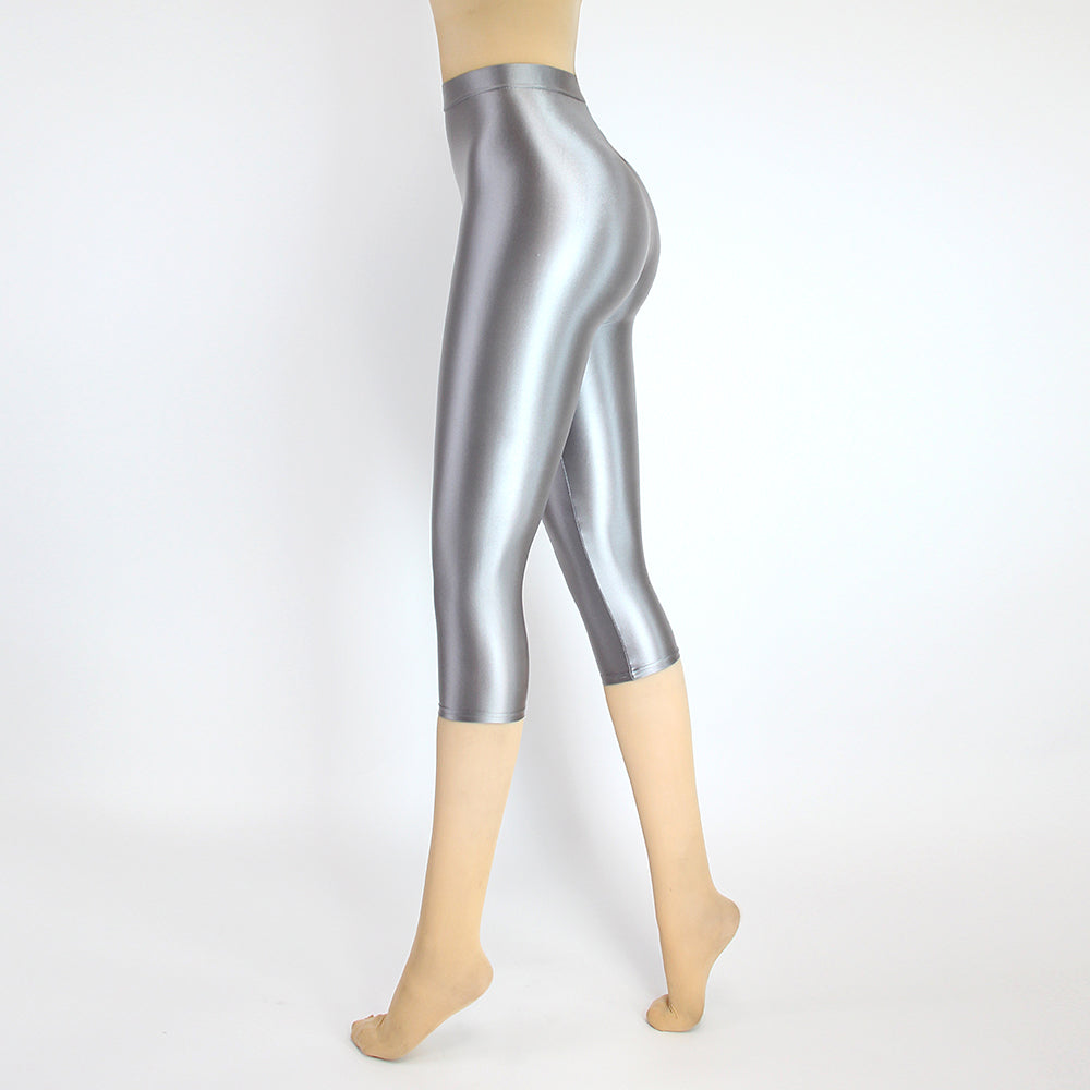 High Waist Cropped Sports Leggings - Stretch Activewear Capris