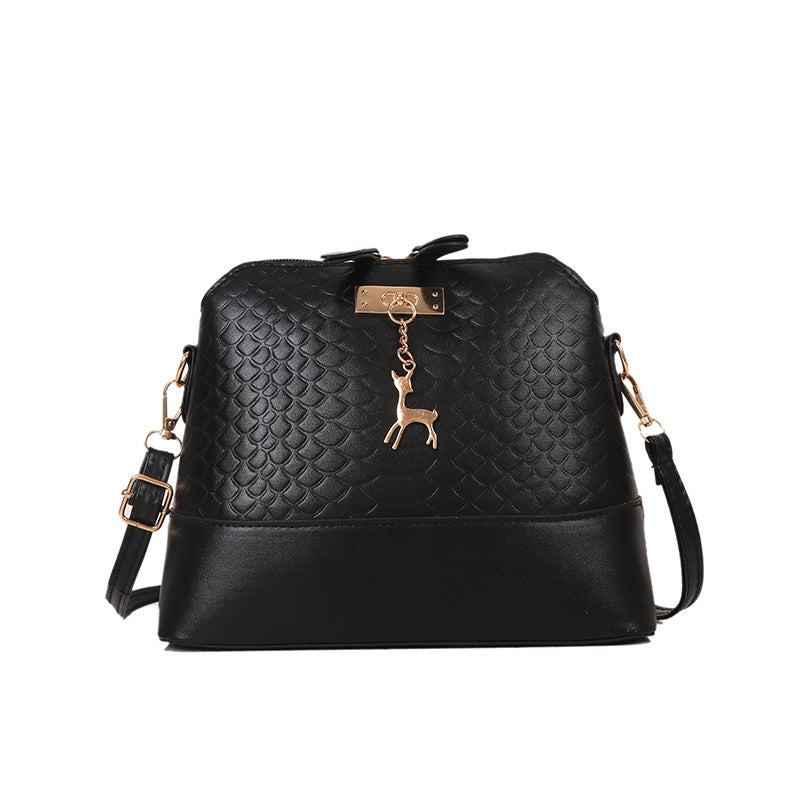 Compact PU Leather Crossbody Bag - Portable Horizontal Square Handbag