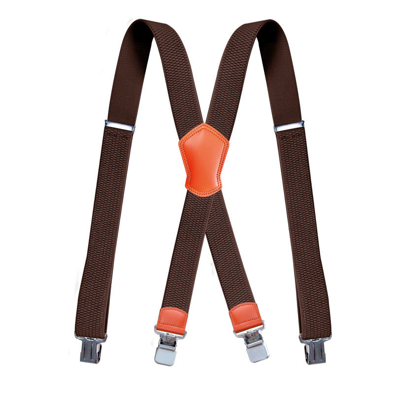Unisex Corn Grain Elastic Garment Strap - Adjustable Trouser and Pant Suspender Clip