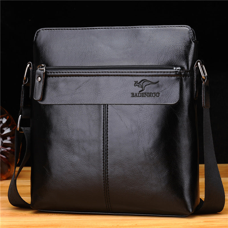 Men's Cowhide Leather Shoulder Bag Backpack - Business Leisure Vertical Design with Multiple Carrying Options