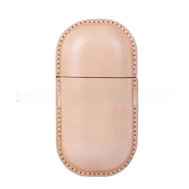 Retro First Layer Cowhide Leather Glasses Case - Artistic Design with Genuine Leather