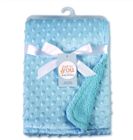 Double Layer Baby Blanket - Soft Plush Swaddle Wrap for Newborns