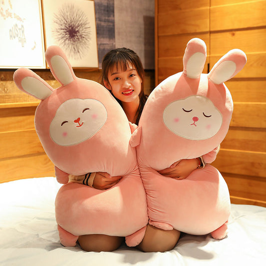 Cherry Blossom Rabbit Plush Pillow Doll – Soft Stuffed Toy