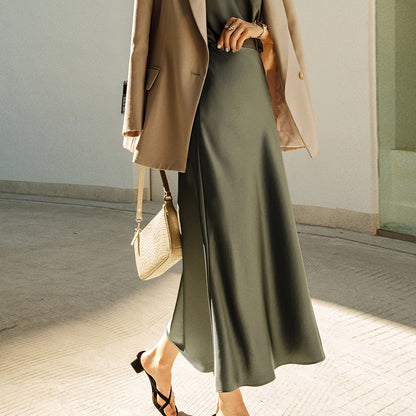 Premium Two-Tone Silk Mermaid Skirt - Elegant Fishtail Design