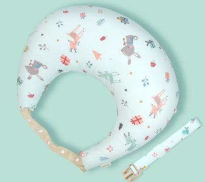 Multifunctional Nursing Pillow with Adjustable Strap - Washable Cotton Cover