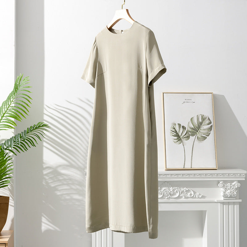 Silk Dress with Creative Print Design - A-line Style